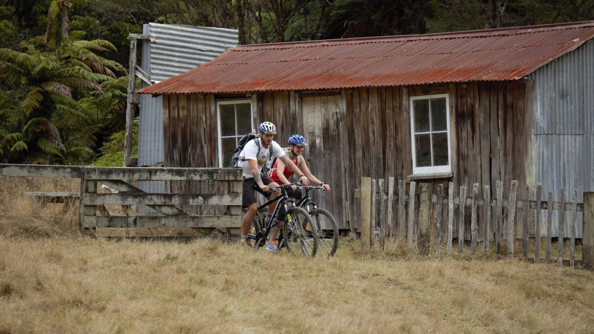 A couple cycling on the Bridge To Nowhere trail - Visit Ruapehu.jpg