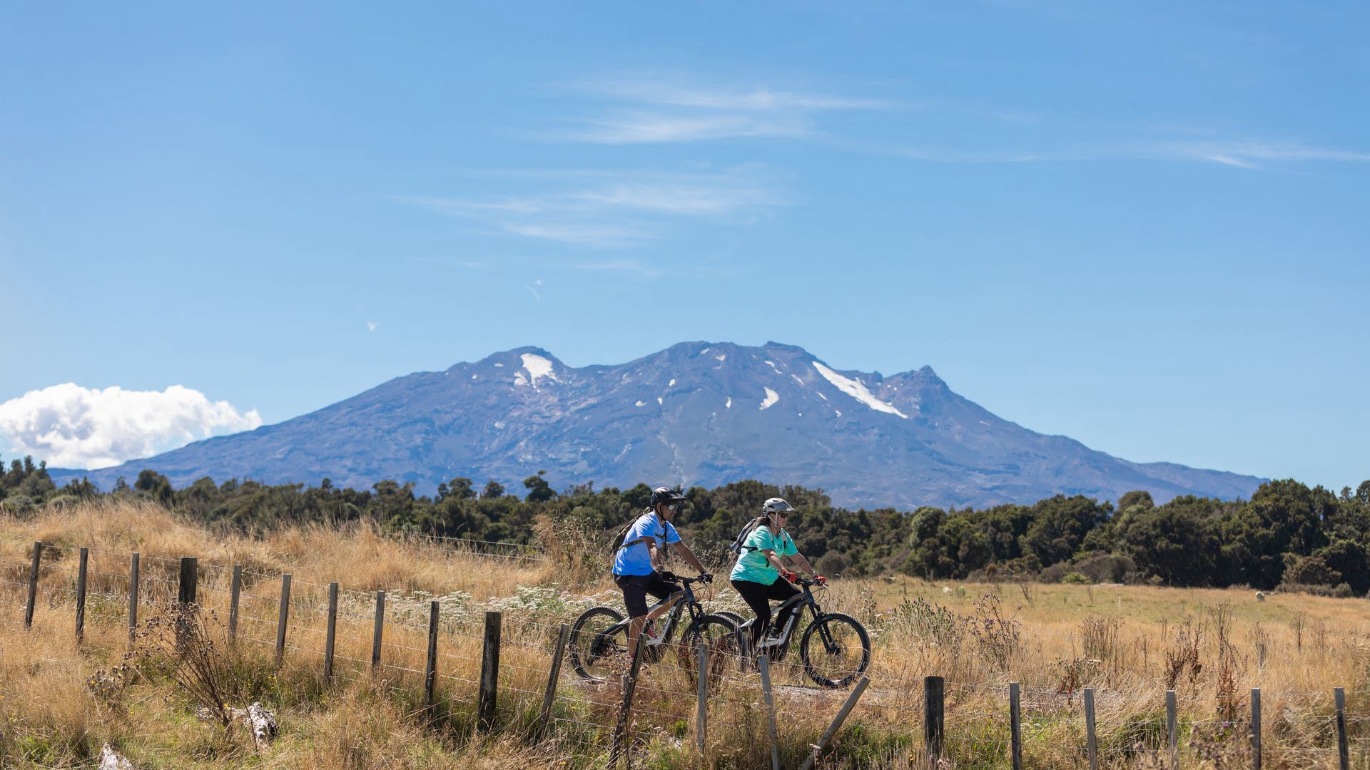 Couple biking the beginning of the old coach road - visit ruapehu.jpg