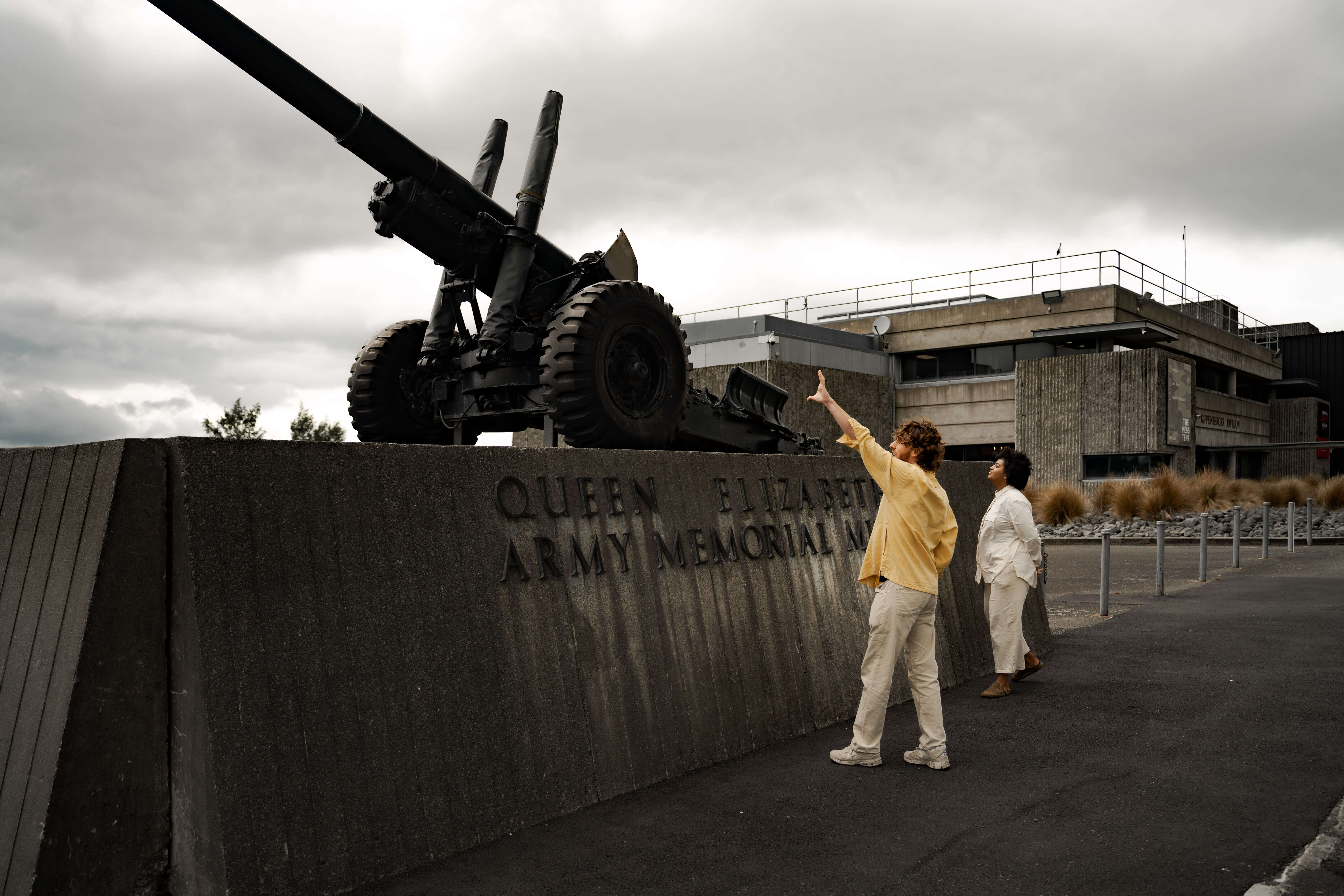 Couple checking out the iconic tanks outside the National Army Museum - Visit Ruapehu.jpg